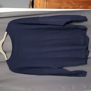 Boxer Craft Mens Long Sleeve T-shirt Navy Cuffed Sleeves 100% Cotton Size M EUC
